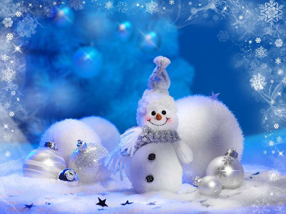 Snowman, New Year, Holidays, Christmas, Xmas, Winter