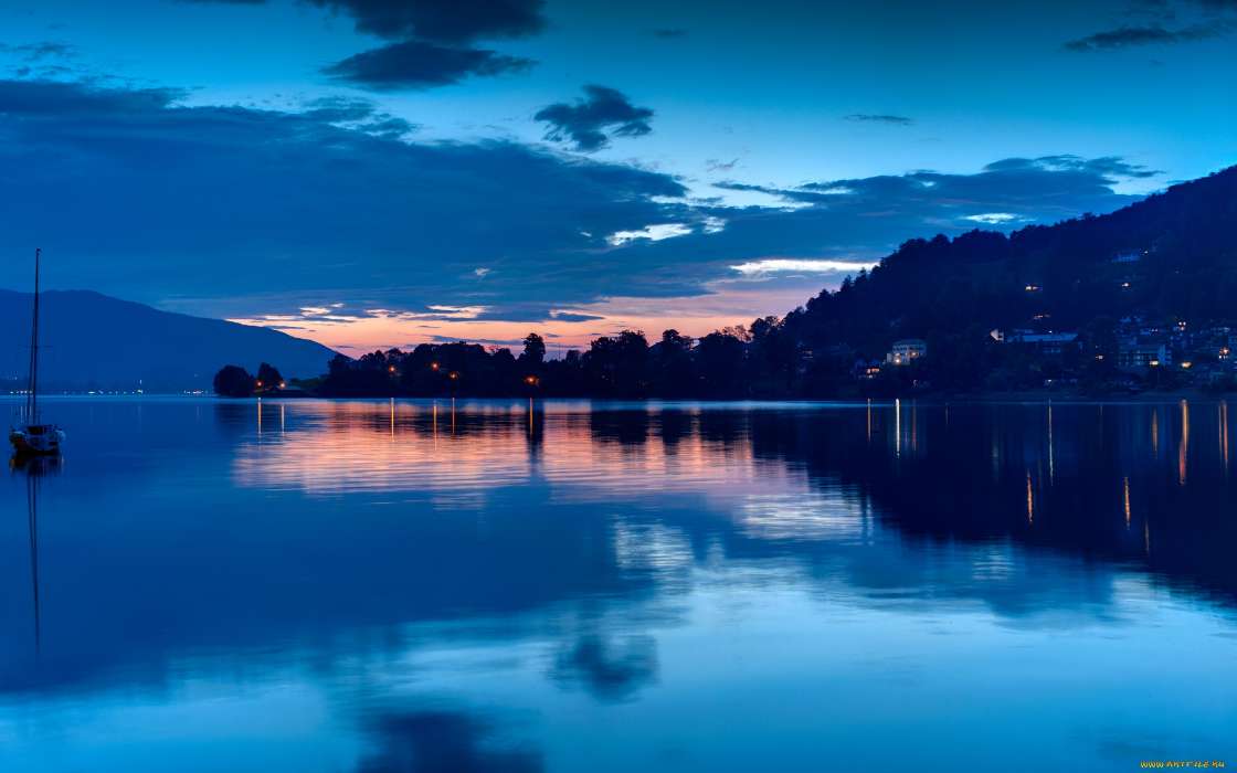 Landscape, Water, Night, Lakes