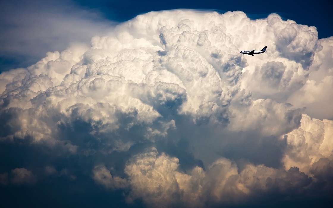 Clouds, Landscape, Airplanes, Transport