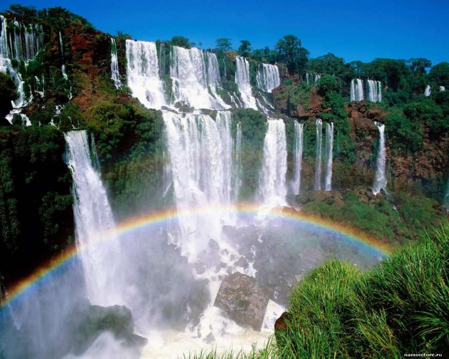 Landscape, Waterfalls, Rainbow