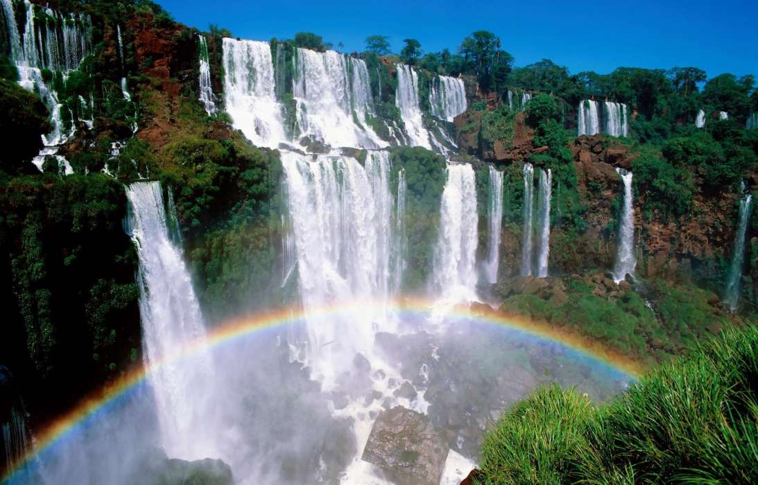 Landscape,Rainbow,Waterfalls
