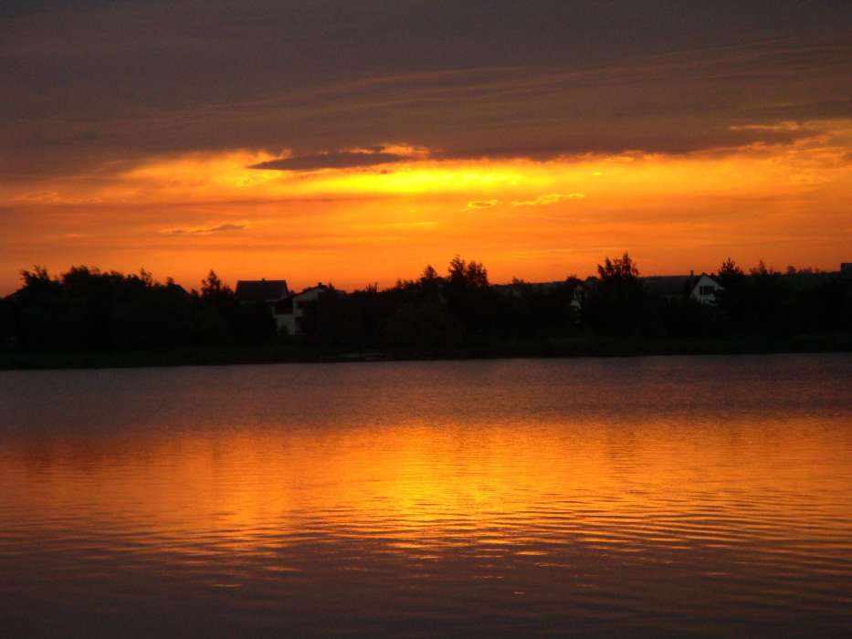 Landscape, Water, Sunset