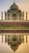 Ladda ner Taj Mahal, Architecture, Landscape, Rivers bilden till mobilen.