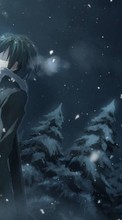 Ladda ner Anime, Men, Snow, Winter bilden till mobilen.