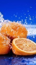 Ladda ner Fruits, Water, Food, Oranges bilden 540x960 till mobilen.