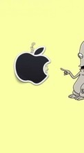 Ladda ner Apple, Brands, Background, Logos, Funny bilden till mobilen.