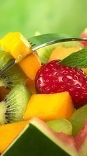 Ladda ner Watermelons, Dessert, Food, Fruits, Kiwi, Strawberry, Grapes bilden till mobilen.
