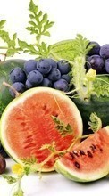 Ladda ner Watermelons, Food, Fruits, Grapes bilden till mobilen.