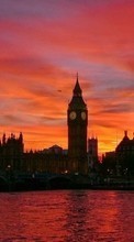 Ladda ner Landscape, Cities, Sunset, Architecture, London, Big Ben bilden 540x960 till mobilen.