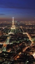 Ladda ner Architecture, Eiffel Tower, Night, Paris, Nature bilden till mobilen.