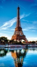 Ladda ner Architecture, Eiffel Tower, Paris, Landscape, Rivers bilden till mobilen.