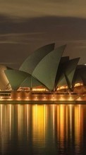 Ladda ner Landscape, Cities, Sea, Night, Architecture, Sydney bilden till mobilen.