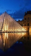 Ladda ner Architecture, Cities, Paris, Landscape, Louvre bilden till mobilen.