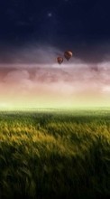 Ladda ner Landscape, Grass, Fields, Sky, Art bilden 320x240 till mobilen.
