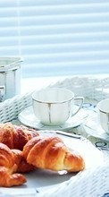 Ladda ner Food, Objects, Croissants, Cups, Tablewares bilden 240x400 till mobilen.