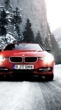 Ladda ner Auto, BMW, Roads, Mountains, Snow, Transport, Winter bilden till mobilen.