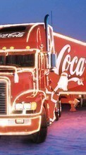 Ladda ner Auto, Brands, Trucks, Coca-cola, Transport, Winter bilden till mobilen.