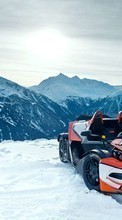 Ladda ner Auto, Mountains, Snow, Transport bilden till mobilen.