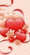 Ladda ner Flowers, Background, Love, Hearts bilden 1024x768 till mobilen.