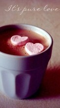 Ladda ner Valentine&#039;s day, Food, Love, Drinks, Holidays, Hearts, Chocolate bilden till mobilen.