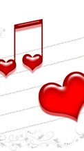 Ladda ner Valentine&#039;s day, Background, Love, Music, Holidays, Hearts bilden till mobilen.