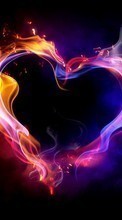 Ladda ner Valentine&#039;s day, Background, Love, Fire, Holidays, Hearts bilden till mobilen.