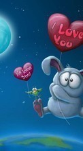 Ladda ner Valentine&#039;s day, Rabbits, Love, Pictures, Funny, Animals bilden till mobilen.