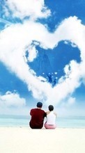 Ladda ner Humans, Sky, Hearts, Love, Valentine&#039;s day bilden 320x480 till mobilen.