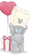 Ladda ner Valentine&#039;s day, Love, Teddy bear, Postcards, Pictures, Hearts bilden till mobilen.