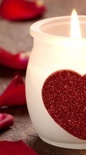 Ladda ner Valentine&#039;s day, Love, Objects, Holidays, Hearts, Candles bilden till mobilen.