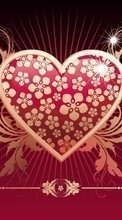 Ladda ner Hearts, Love, Valentine&#039;s day, Drawings bilden 128x160 till mobilen.