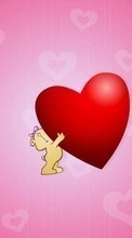 Ladda ner Holidays, Hearts, Love, Valentine&#039;s day, Drawings bilden till mobilen.