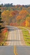 Ladda ner Landscape, Trees, Roads, Autumn bilden 1280x800 till mobilen.