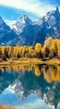 Ladda ner Landscape, Water, Trees, Mountains, Autumn bilden till mobilen.