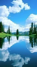 Ladda ner Landscape, Water, Trees, Sky, Lakes bilden 320x480 till mobilen.