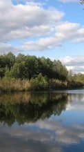Ladda ner Landscape, Water, Rivers, Trees, Sky bilden 800x480 till mobilen.