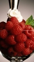 Ladda ner Fruits, Food, Dessert, Raspberry, Berries bilden till mobilen.