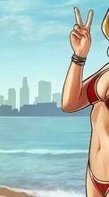 Ladda ner Girls, Grand Theft Auto (GTA), Games, People, Sea, Beach, Pictures bilden till mobilen.