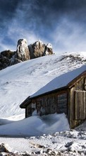 Houses,Mountains,Landscape,Snow till Nokia Asha 305