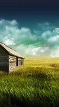 Houses, Sky, Clouds, Landscape, Fields, Pictures