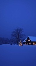 Ladda ner Houses, New Year, Landscape, Holidays, Christmas, Xmas, Snow, Winter bilden till mobilen.