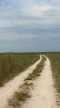 Ladda ner Landscape, Grass, Sky, Roads bilden 240x320 till mobilen.