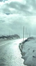 Ladda ner Landscape, Winter, Sky, Roads bilden 240x400 till mobilen.
