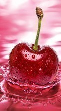 Ladda ner Water, Sweet cherry, Food, Cherry, Drops, Berries bilden 540x960 till mobilen.