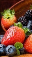 Ladda ner Food, Bilberries, Fruits, Berries, Strawberry bilden till mobilen.