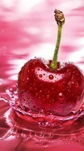 Ladda ner Food, Fruits, Drops, Cherry, Water bilden till mobilen.