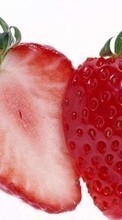 Ladda ner Fruits, Food, Strawberry, Berries bilden 240x400 till mobilen.