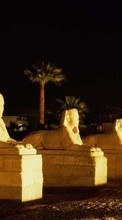 Ladda ner Egypt, Night, Landscape, Sphinx bilden till mobilen.