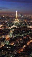 Ladda ner Eiffel Tower, Cities, Night, Paris, Landscape bilden till mobilen.
