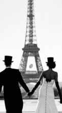 Ladda ner Humans, Paris, Love, Eiffel Tower bilden 540x960 till mobilen.